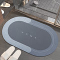 Revolutionary Absorbent Bathroom Mat  Essential Elegance By MustardSeed.com Oval - Blue 40 CM (16 In) x 60 CM (24 In) 