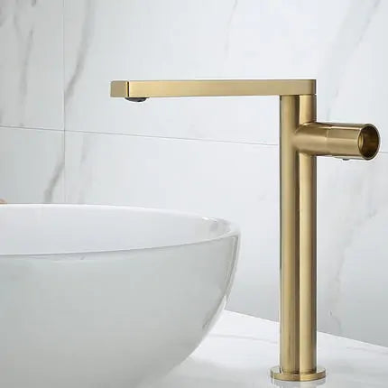 Bathroom Single Handle Basin Faucet  Essential Elegance By MustardSeed.com Brushed gold Long 260 x 120 MM 