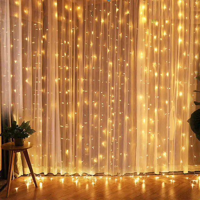 Christmas Curtain Lights  Essential Elegance By MustardSeed.com Warm White 3MX2M 200LED 