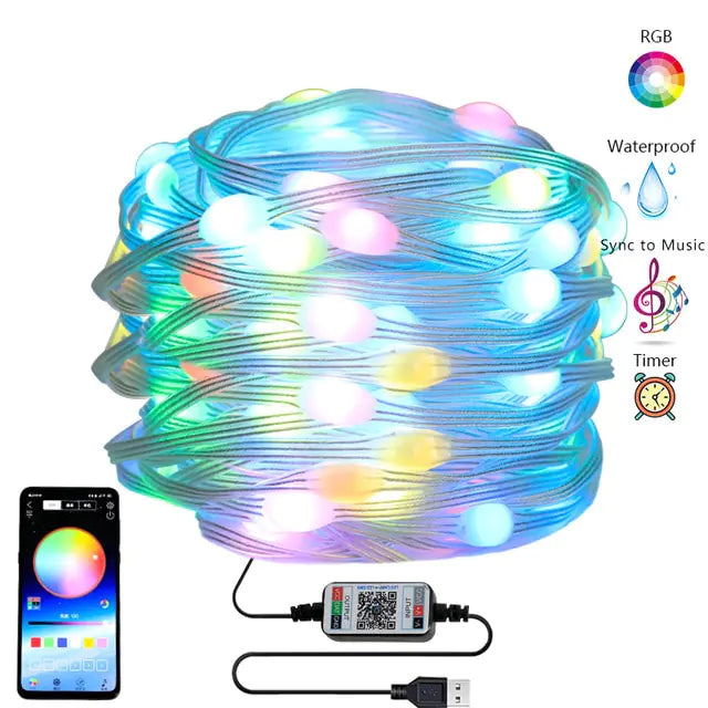 Christmas Decoration Lights  Essential Elegance By MustardSeed.com APP 5M 50 Leds 