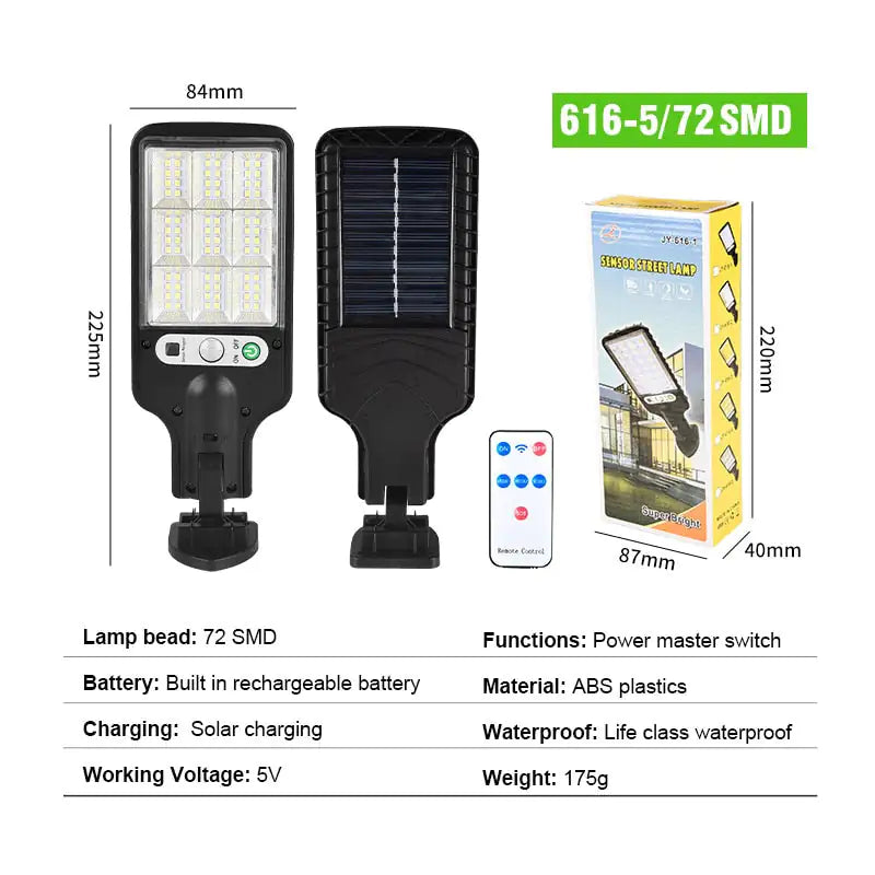 Solar-Powered Street Lighting Solution  Essential Elegance By MustardSeed.com 72SMD4D 4 Pieces 