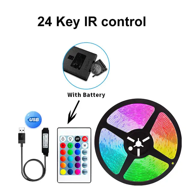 LED Strip Lights  Essential Elegance By MustardSeed.com 24 Key Controller 0.5m 