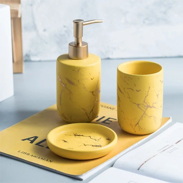 Imitation Marble Bathroom Accessory  Essential Elegance By MustardSeed.com Yellow B  