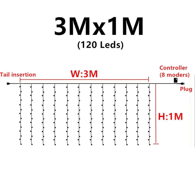 Christmas LED String Lights  Essential Elegance By MustardSeed.com US Multicolor 3 Meters x 1 Meter 