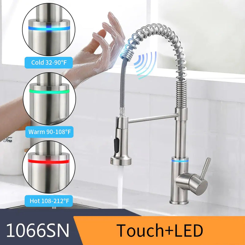 Kitchen Smart Touch Faucets  Mustard Seed1 1066-Brush Nickel  