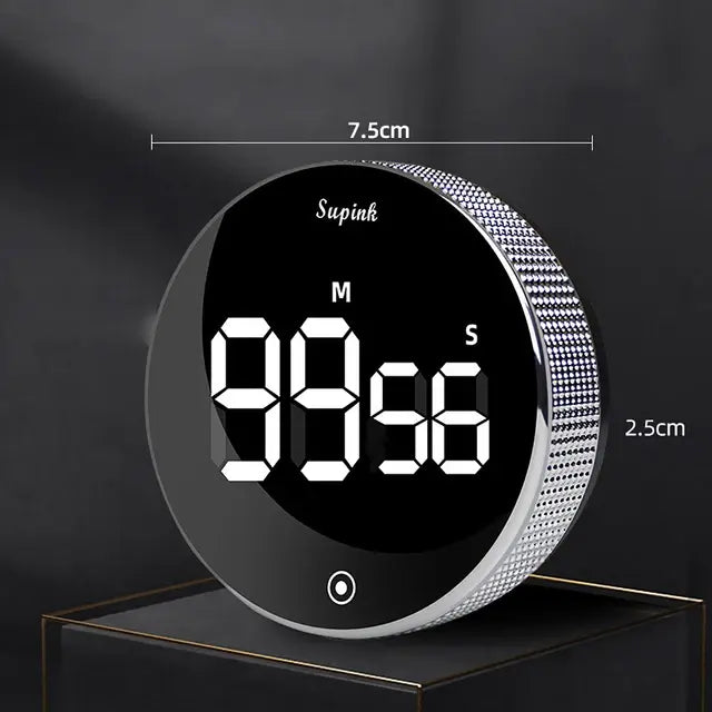 Kitchen Digital  Timer  Essential Elegance By MustardSeed.com Silver  