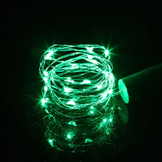 LED Wine Bottle Lights  Essential Elegance By MustardSeed.com Green 0.75M 15leds 