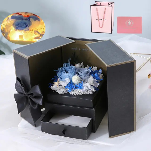 Eternal Rose Flower Gift Box  Essential Elegance By MustardSeed.com   