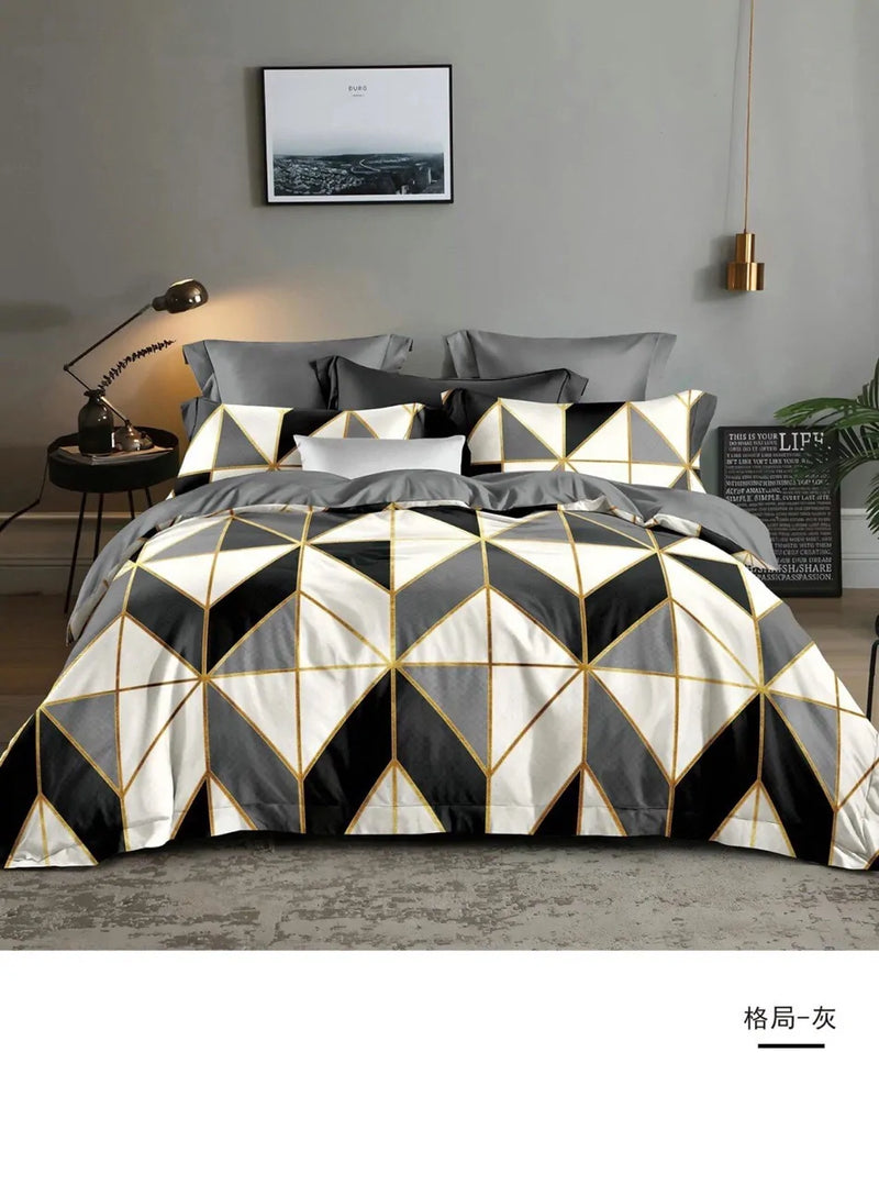 Geometry Comforter Bedding Set Mustard Seed1