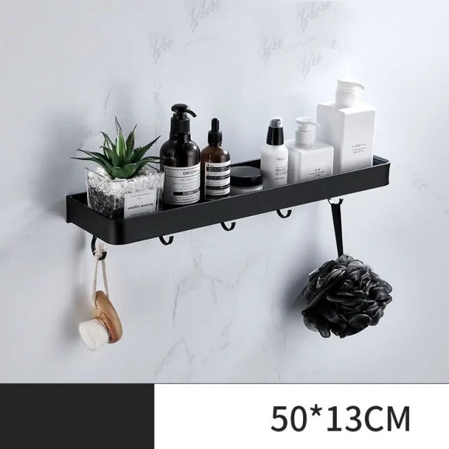 Bathroom Shower Holder Storage Rack  Essential Elegance By MustardSeed.com Black 8 50 CM 