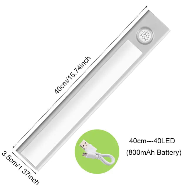 Sensor Light Cabinet Lighting Kit  Essential Elegance By MustardSeed.com 3 colors in one Lamp Silver 40CM 