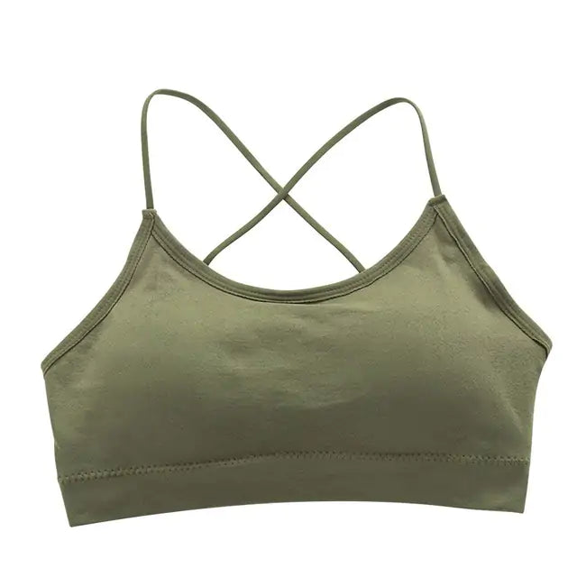 Sexy  Fitnes Sport Bra  Essential Elegance By MustardSeed.com Green Free Size 