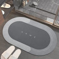 Premium Absorbent Bathroom Mat  Essential Elegance By MustardSeed.com Oval Grey Home W40 x L60cm 