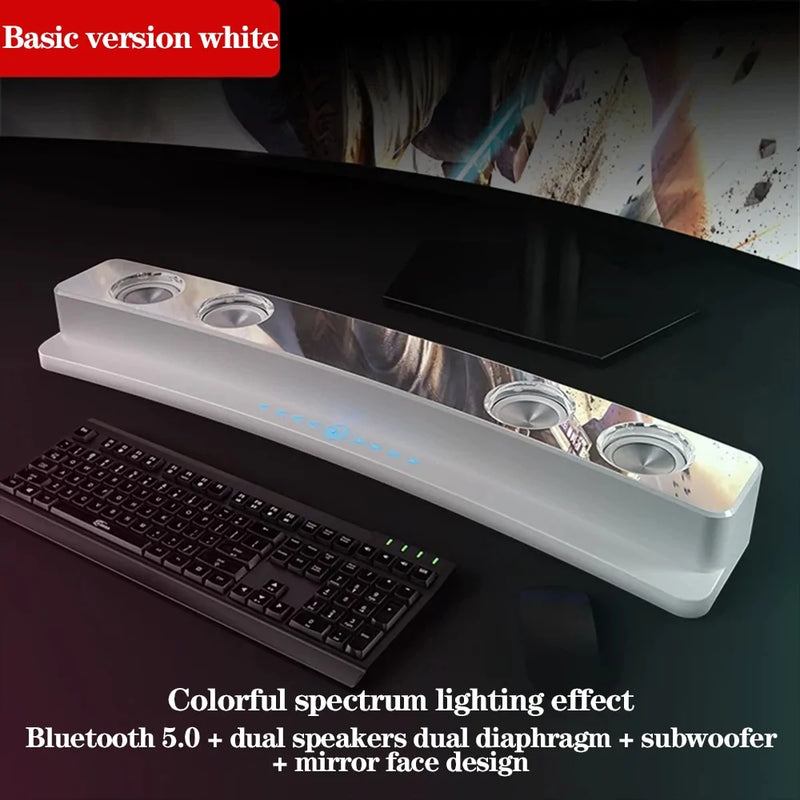 Computer Bluetooth Soundbar  Essential Elegance By MustardSeed.com Basic White  