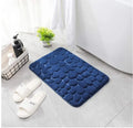 Non-Slip Embossed Bathroom Mat  Essential Elegance By MustardSeed.com Dark Blue 40x60Centimeter 