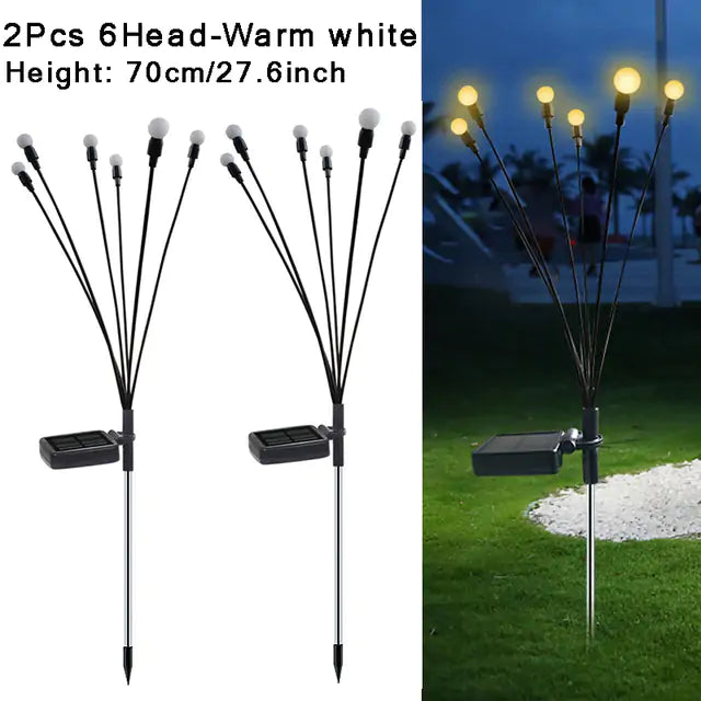 Solar Firefly Lights  Essential Elegance By MustardSeed.com 2Pcs 6LED Warm white  