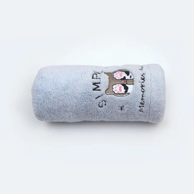 Women Towel Bathroom Microfiber  Essential Elegance By MustardSeed.com LakeBlue Cat 25x65cm 