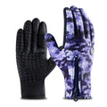 Waterproof Outdoors Cycling Gloves  Essential Elegance By MustardSeed.com Camo Purple Small 