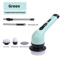 Spin Scrub Cleaning Brush  Essential Elegance By MustardSeed.com Green 3 Heads 