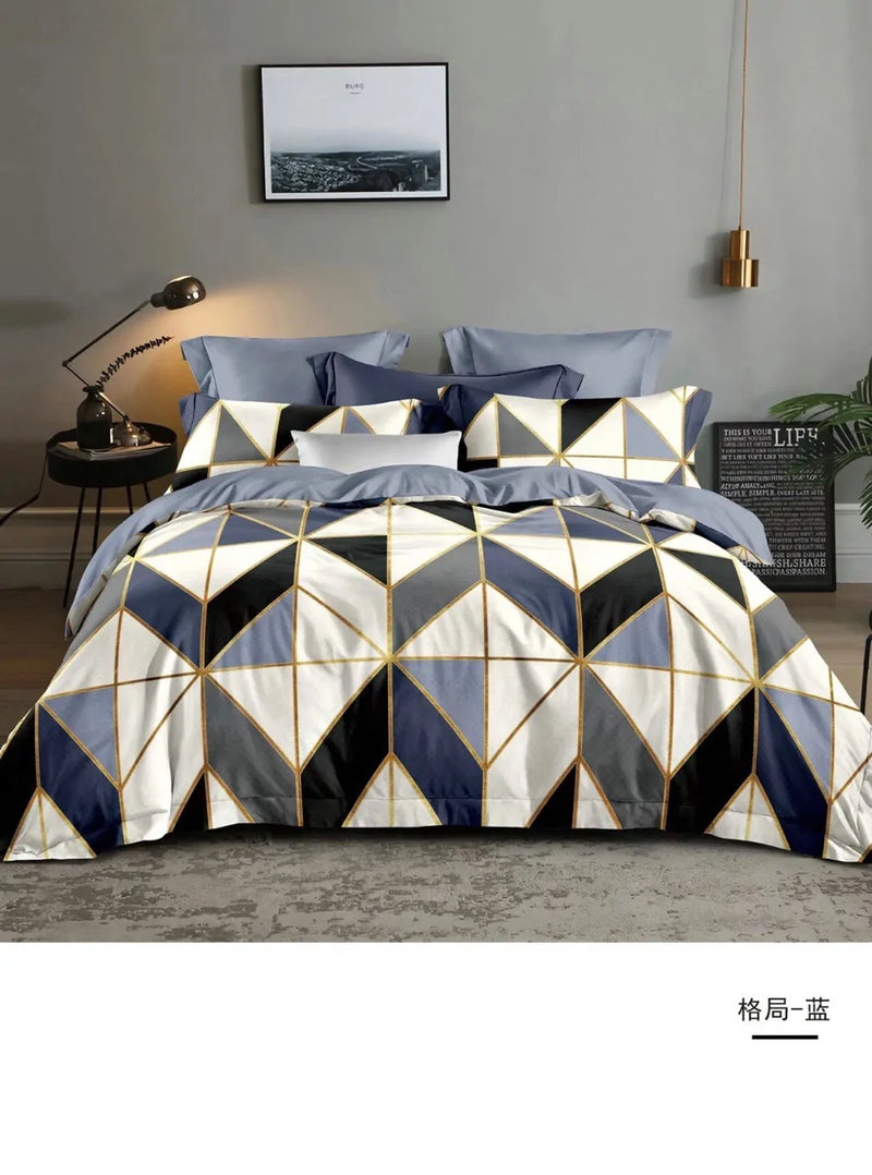 Geometry Comforter Bedding Set Mustard Seed1