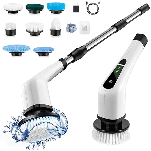 Electric Cleaning Brush  Essential Elegance By MustardSeed.com White  