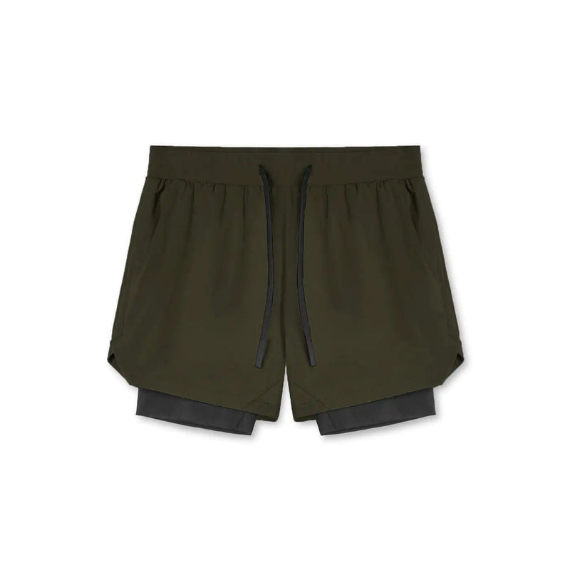 Men Fitnes Sport Short  Essential Elegance By MustardSeed.com Army Green L 