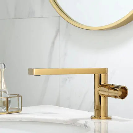 Bathroom Single Handle Basin Faucet  Essential Elegance By MustardSeed.com Gold Short 145 x 120 MM 