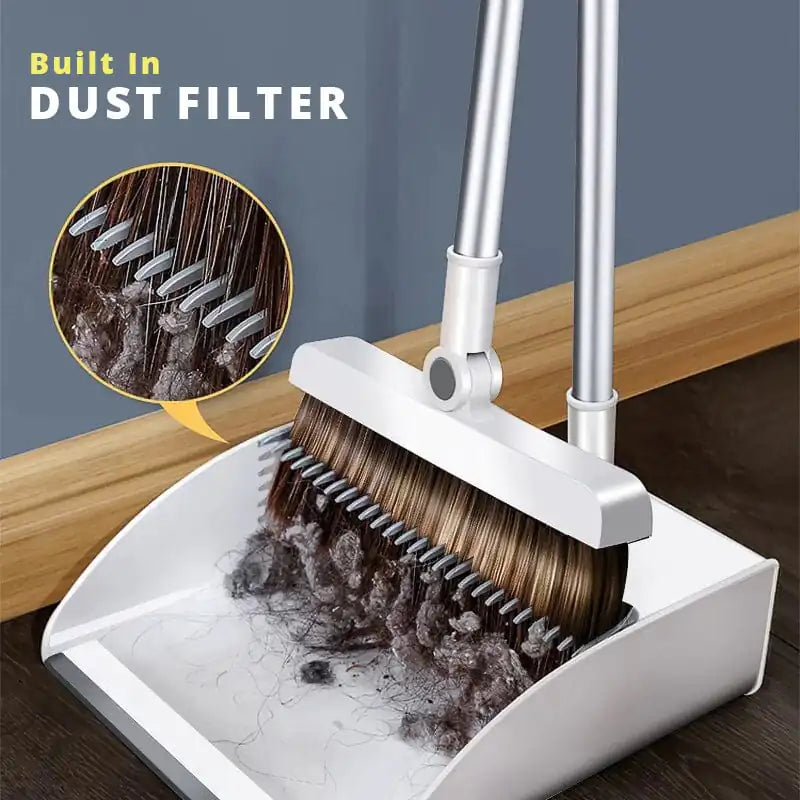 Windproof Floor Broom & Dustpan Set  Essential Elegance By MustardSeed.com   