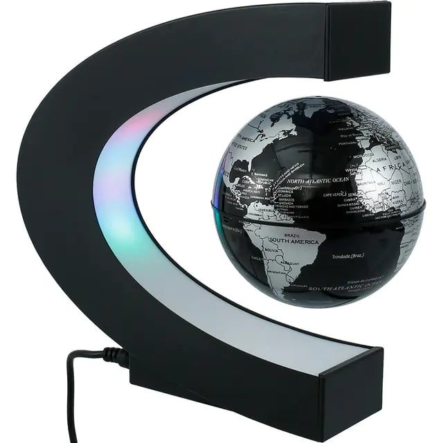 Magnetic Globe Lamp Lights  Essential Elegance By MustardSeed.com Black Globe Light3 US Plug 