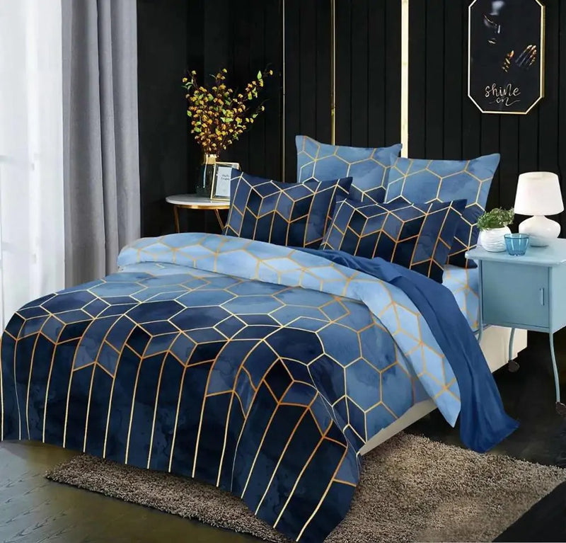 Geometry Comforter Bedding Set  Mustard Seed1 style5 UK Double 200x200cm 