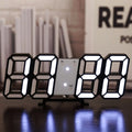 3D LED Digital Wall Clock  Essential Elegance By MustardSeed.com Black-White 225 mm * 85 mm * 17 mm 