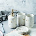 Nordic Matte Bathroom Accessories Set  Essential Elegance By MustardSeed.com 4 Pieces White  