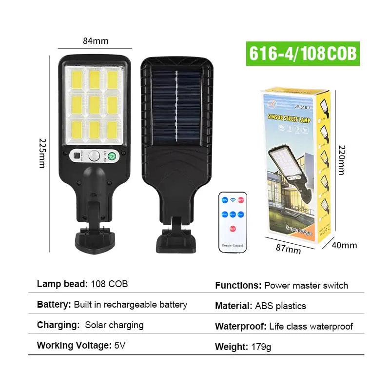 Solar-Powered Street Lighting Solution  Essential Elegance By MustardSeed.com 108COB3C 3 Pieces 