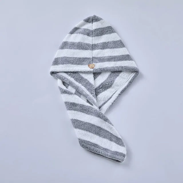 Women Towel Bathroom Microfiber  Essential Elegance By MustardSeed.com Gray Stripe 25x65cm 