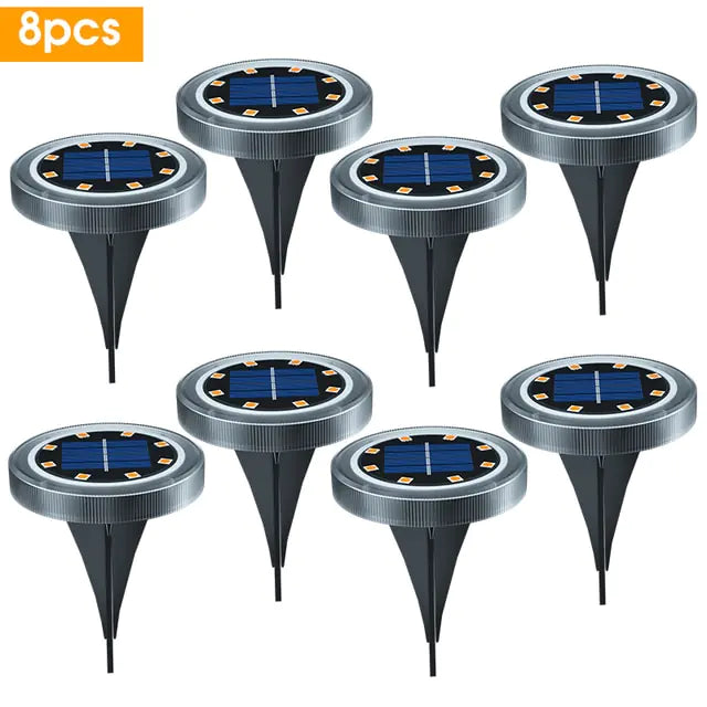 Solar Powered Ground Lights  Essential Elegance By MustardSeed.com 8PCS White 