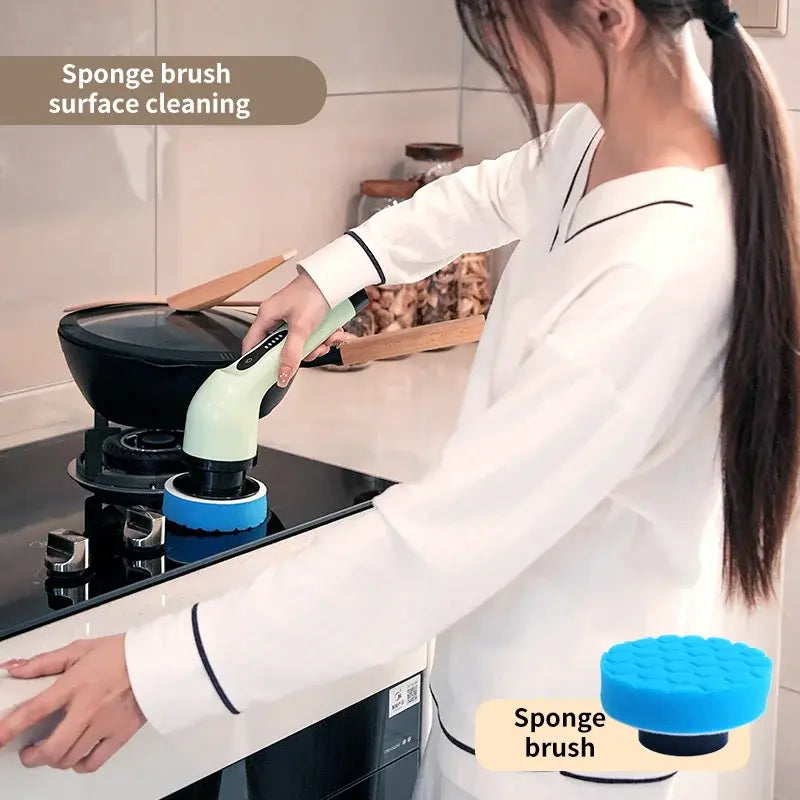 Spin Scrub Cleaning Brush  Essential Elegance By MustardSeed.com   