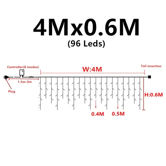 Christmas LED String Lights  Essential Elegance By MustardSeed.com Warm White 4 Meters x 0.6 Meters 