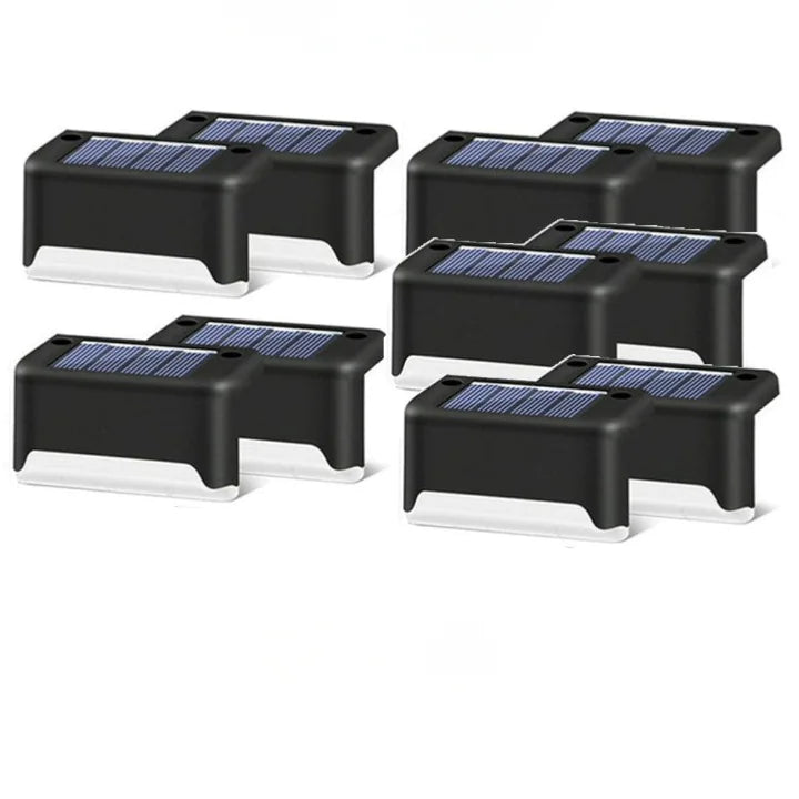 Staircase Solar Lights  Essential Elegance By MustardSeed.com Black 10 Pieces 