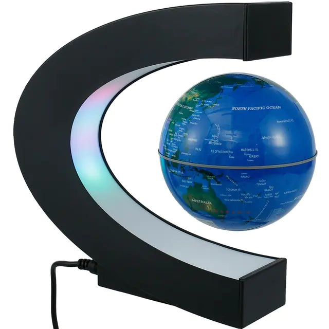 Magnetic Globe Lamp Lights  Essential Elegance By MustardSeed.com Blue Globe Light1 US Plug 