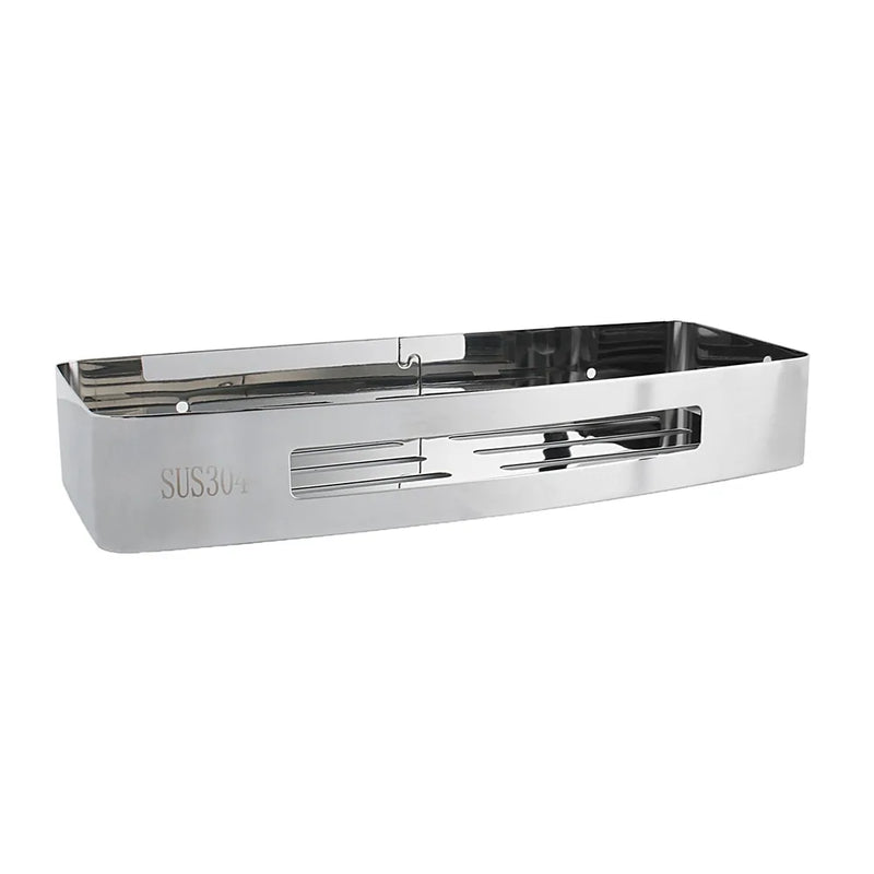 Bathroom Stainless Steel Punch Organize Shelf  Essential Elegance By MustardSeed.com B 12.12x5.39x2.16 Inches 