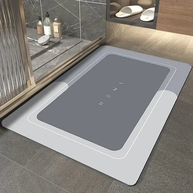 Premium Absorbent Bathroom Mat  Essential Elegance By MustardSeed.com Rectangular Grey Home W50 x L80cm 