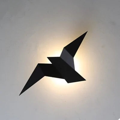 Nordic Iron Bird Wall Lamp  Essential Elegance By MustardSeed.com Black Warm Light 