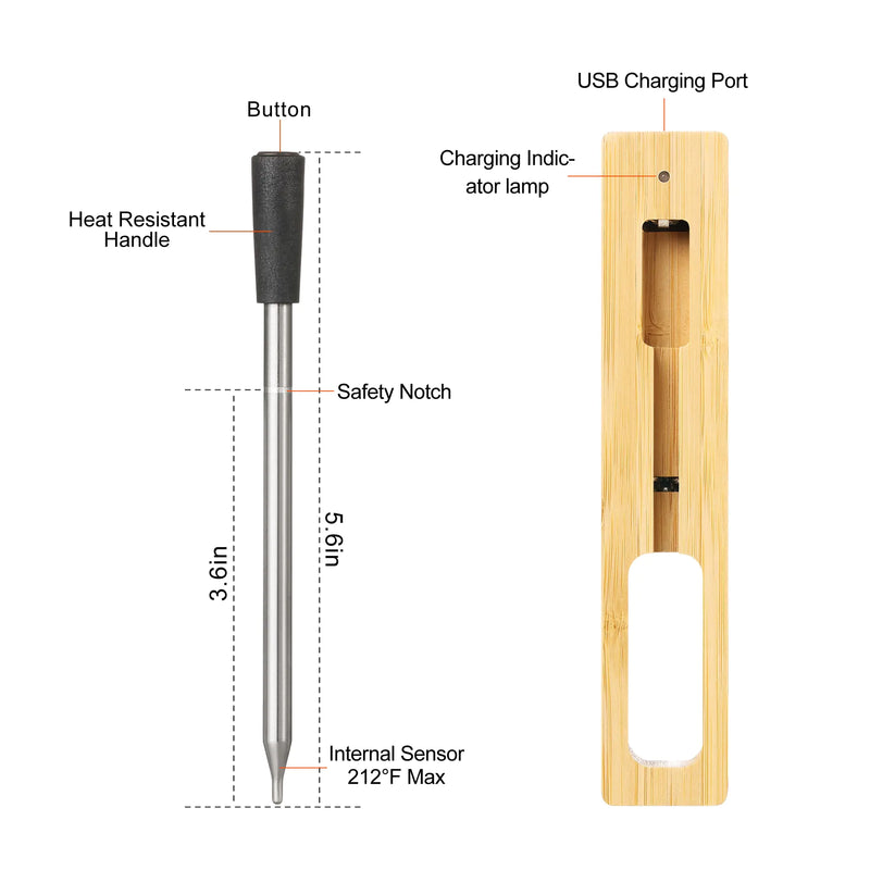 Kitchen Wireles Food Thermometer  Essential Elegance By MustardSeed.com   