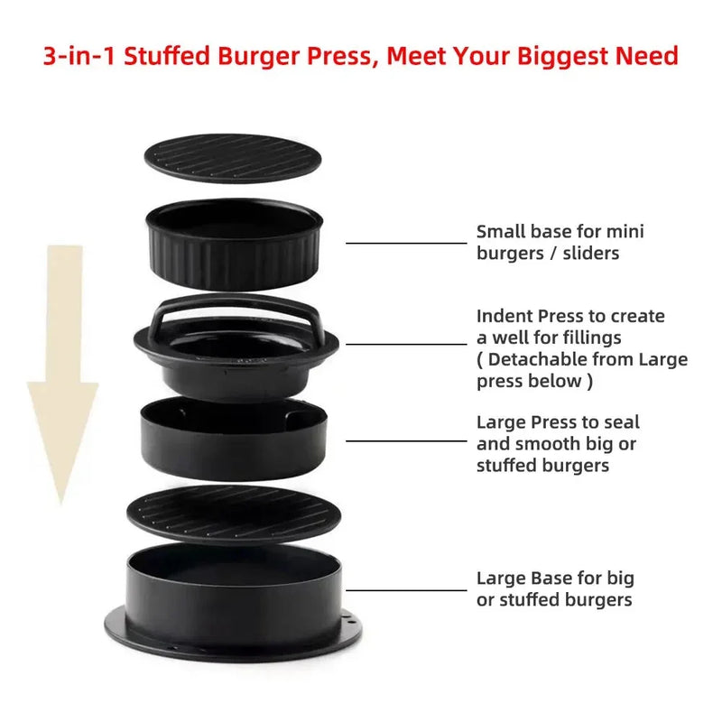 Non-Stick Hamburger Meat Press Maker  Essential Elegance By MustardSeed.com   