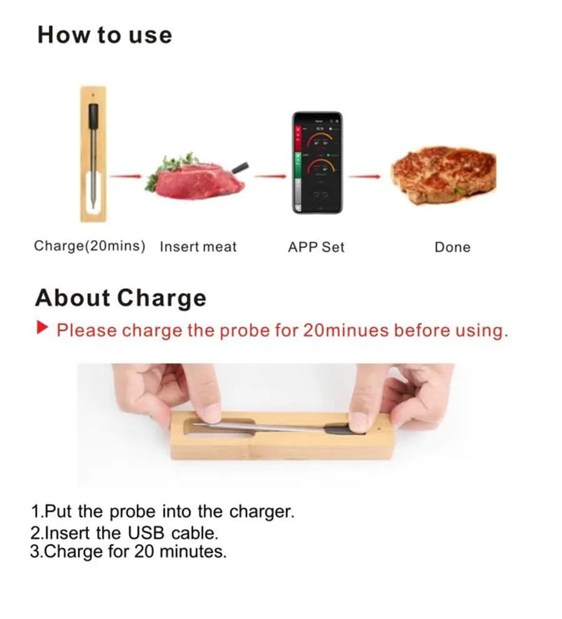 Kitchen Wireles Food Thermometer  Essential Elegance By MustardSeed.com   