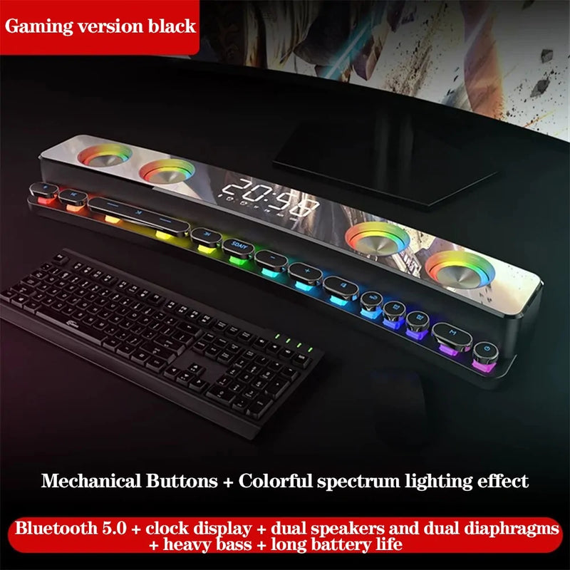 Computer Bluetooth Soundbar  Essential Elegance By MustardSeed.com Gaming version Black  