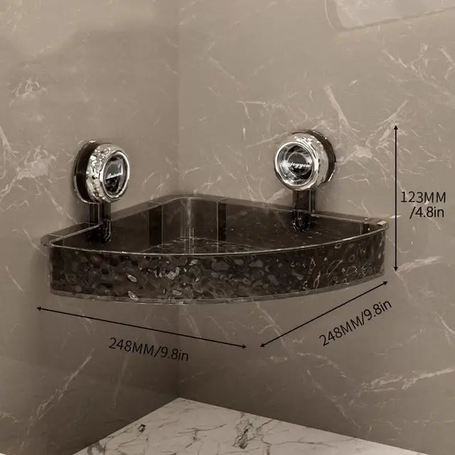 Bathroom Shower Organizer  Essential Elegance By MustardSeed.com Gray 9.8 x 9.8 x 4.8 Inches 