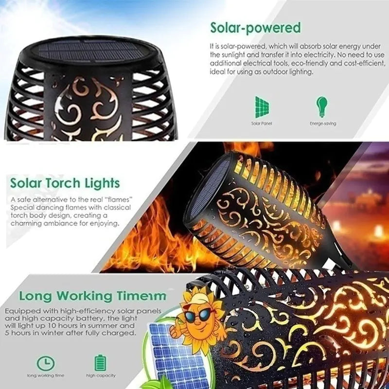 Solar Flame Torch Lights  Essential Elegance By MustardSeed.com   