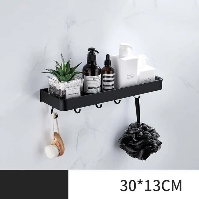 Bathroom Shower Holder Storage Rack  Essential Elegance By MustardSeed.com Black 6 30 CM 