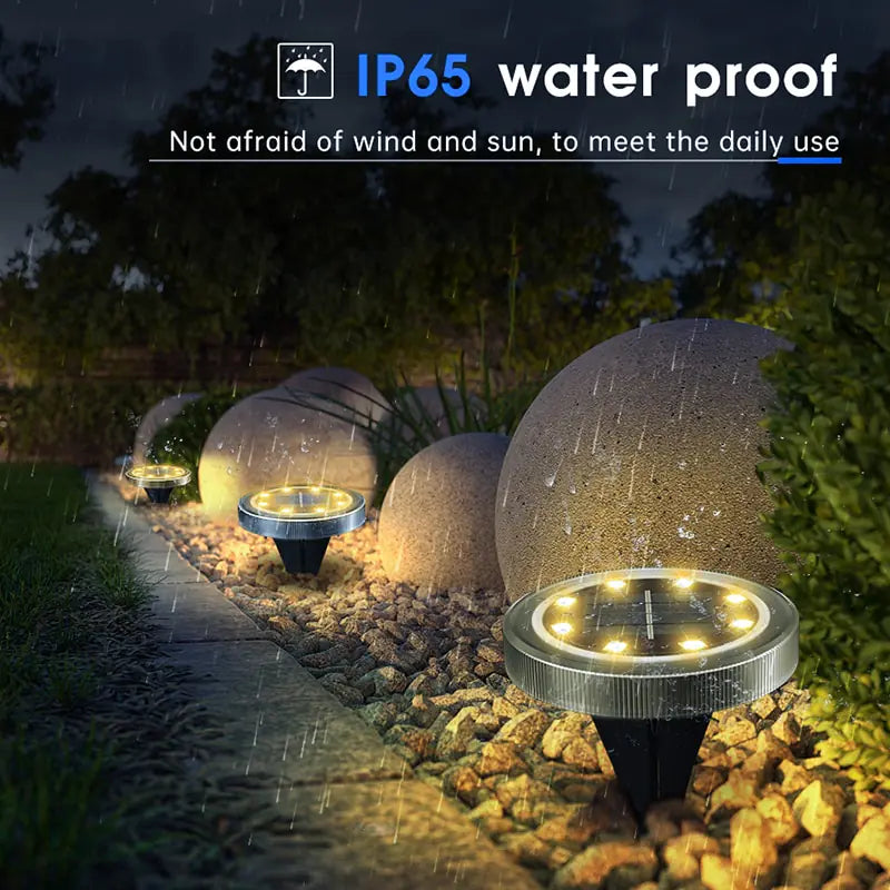 Solar Powered Ground Lights  Essential Elegance By MustardSeed.com   